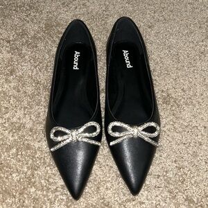 Abound Black Women's Shoes with Silver Bow
